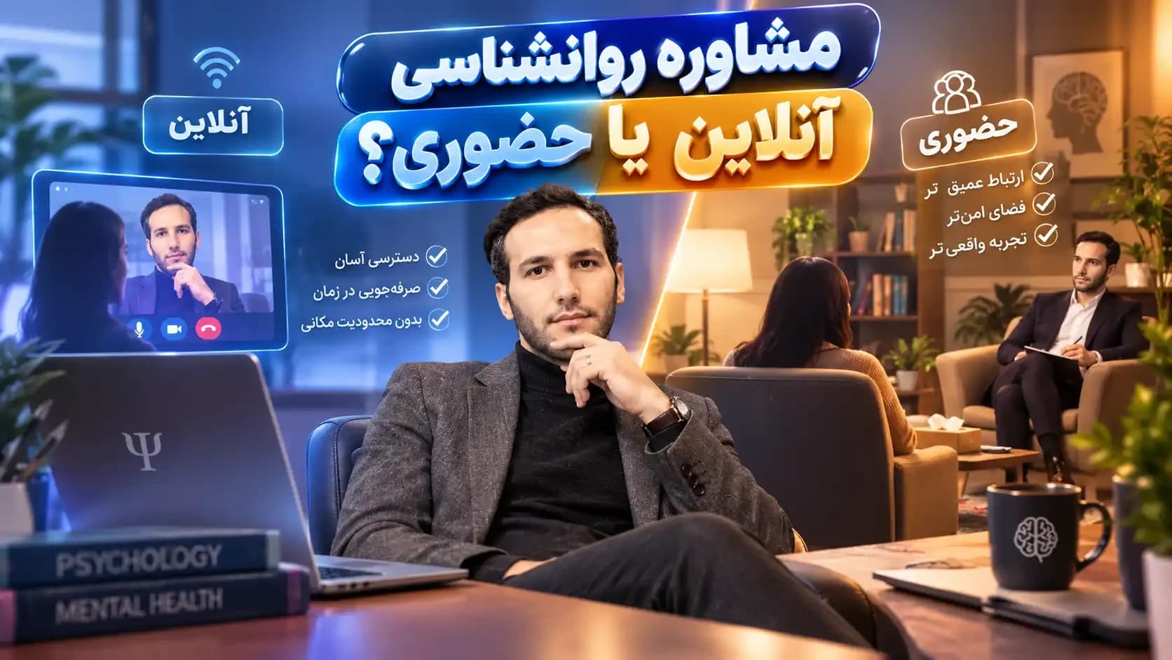 مشاوره روانشناسی آنلاین بهتر است یا حضوری؟